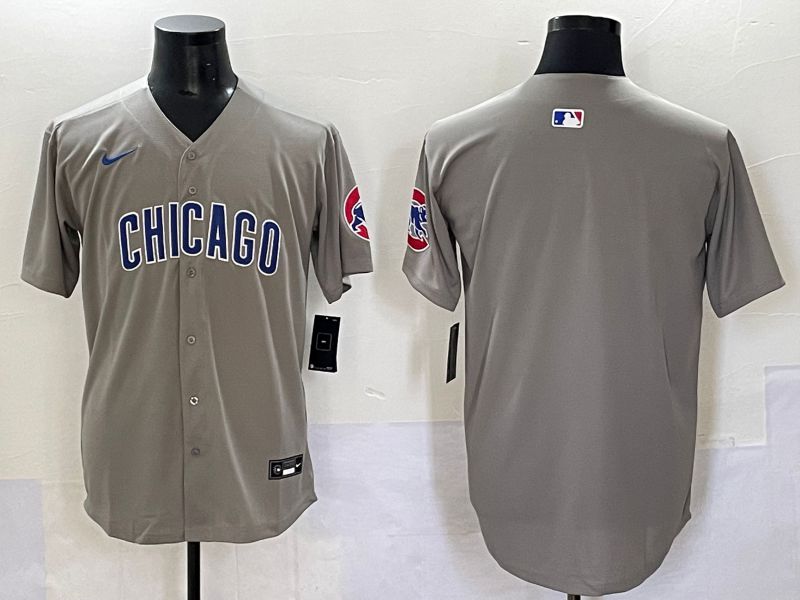 Men 2025 Chicago Cubs Blank Grey Game Nike MLB Jersey style 31